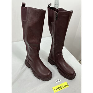 Womans New Teaieui Knee High Fashion Platform Riding Style Boots 9.5 Burgundy